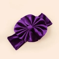Bandeau élastique bébé avec grand nœud plissé en velours violet foncé pour fille - 18*5.5cm / Magenta foncé