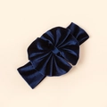 Bandeau en velours bleu marine avec un grand nœud plissé pour bébés et tout-petits - 18*5.5cm / Bleu marine