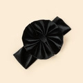 Bandeau élastique pour bébé avec grande fleur en velours noir plissé pour fille - 18*5.5cm / Noir