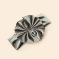 Bandeau élastique pour bébé avec grand nœud en velours gris pour nouveau-nés - 18*5.5cm / Gris clair