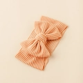 Bandeau élastique pour bébé avec grand nœud rayé orange et blanc à motifs vagues - Orange