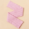 Detailed view of pink cable knit fabric texture on soft elastic nylon baby headbands - Taro Purple
