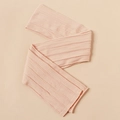 Detailed macro view of soft pink baby nylon headband with intricate cable knit texture - Khaki