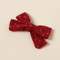 Barrette à cheveux classique en velours rouge avec paillettes dorées pour coiffures filles - 9.5x6cm / Bordeaux