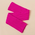 Detail of rose red nylon cable knit headband showing elastic jacquard texture and thick fabric - Rose Red