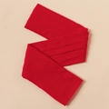 Detailed close-up showing the red cable knit texture and soft fabric of the baby headband - Red