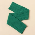 Detail of dark green nylon jacquard baby headband with soft cable knit texture - Dark Green