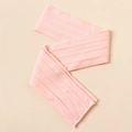 Close-up of pink cable-knit nylon baby headband fabric with detailed floral texture - Light Pink