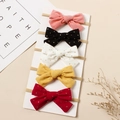 Lot de 5 bandeaux bébé en velours côtelé doré avec nœuds papillons couleurs variées - 9.5*6cm / Couleur Aléatoire