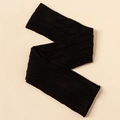Close-up of black elastic nylon headband with textured cable knit jacquard for infants - Black