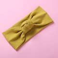 Fascia elastica per neonati giallo senape a coste con elegante design a nodo - Giallo Zenzero