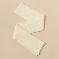 Detailed view of cream nylon cable knit jacquard baby headband with soft elastic texture - 115-120cm / Custom Off-White (#38)