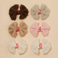 Barrettes à cheveux papillon en dentelle et tulle en six coloris pastel assortis - Couleur Aléatoire