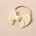Cremeweißes Stirnband mit Strickschleife und weichem, elastischem Nylonband für Babys - Beige (#8)