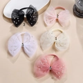 Set di 5 grandi fiocchi in tulle con perle decorative in vari colori pastello - Colore Casuale