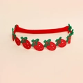 Fascia elastica per neonati con motivi a fragola ricamati rossi su morbida fascia rossa - Fragola