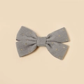 Barrette à cheveux en velours côtelé gris avec pois dorés et nœud pour filles - Gris