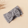 Fascia elastica grigia per neonati in maglia con un grande fiocco jacquard a strati - #17 Grigio / 16*9cm