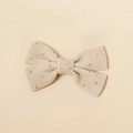 Barrette nœud en velours côtelé beige avec étoiles dorées pour filles et enfants - Beige