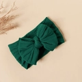 Elastic baby nylon headband featuring dark green double-layered knit bow for girls - #25 Dark Green / 16*9cm