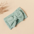 Elastic mint green knit baby headband featuring a large double layered bow knot - #26 Gray-blue / 16*9cm