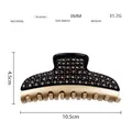 Details zur Acetat-Haarklammer mit Straßsteinen, 10,5 cm Länge und 3 mm Dicke im Detail - Schwarz (Champagner Und Graue Strasssteine)