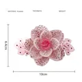 Pinza para el pelo de flor en acetato rosa con pedrería, tamaño 10 cm por 6,4 cm para peinados - Rosa