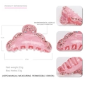 Pinza per capelli in acrilico rosa con strass, larghezza 9 cm per coda di cavallo - Rosa