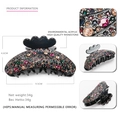 Bunte Strass-Haarklammer aus schwarzem Acryl mit funkelnden Kristallen Größe 9.5cm - Schwarz
