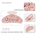 Haarklammer aus rosa Acryl mit Strasssteinen, 9,5 cm langes elegantes Haar-Accessoire - Rosa