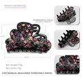 Acrylic butterfly hair claw clip with colorful rhinestones in 10cm x 5cm size - Black Iridescent Rhinestone