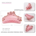 Haarklammer aus rosa Acryl mit Strasssteinen, Größe 10x4,5 cm für Damen-Frisuren - Rosa