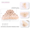 Champagnerfarbene Haarspange aus Acryl mit Strassbesatz und Muschel-Design - Gold