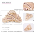Champagne acrylic hair claw clip with pink rhinestones for thick hair 9.5cm length - Champagne