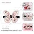 Molletta a farfalla in acetato rosa con strass, elegante fermaglio a molla da 8x6,3cm per capelli - 8x6.3cm / Rosa