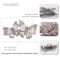 Purple acrylic butterfly hair clip with rhinestones and metal spring closure - Nude