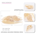 Molletta per capelli in acrilico beige a forma di foglia con strass scintillanti - Oro