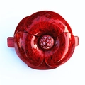 Barrette fleur de camélia rouge en acrylique avec centre en cristal étincelant - Rouge