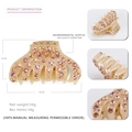 Pinza per capelli in acrilico champagne con strass rosa e dorati misura 9cm - Oro