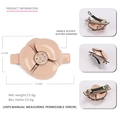 Fermaglio per capelli a camelia in acetato rosa con cristalli austriaci e chiusura a molla - Rosa