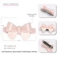 Pinza para el pelo con lazo rosa de acetato y cierre de resorte de 6,3cm para mujer - Pequeño / Rosa Cristal Pequeño