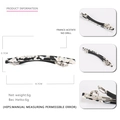 French acetate hair clip with black and white marble pattern and metal spring clip - Black & White