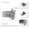 Elegant 5-tooth acetate hair fork with three butterfly bows and sparkling rhinestones - Off White