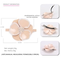 Camellia-Haarspange aus rosa Acryl mit österreichischen Kristallen und Metallfeder - Hellrosa