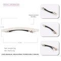 White marble pattern acetate spring hair clip with size dimensions 8.7cm long - White