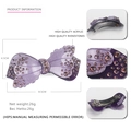 Elegante pinza de mariposa púrpura con diamantes de imitación y clip de metal 8,5 cm - Morado