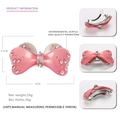 Fermaglio per capelli fiocco rosa in acrilico con strass e clip a molla, 8x4,5cm - Rosa