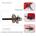 Handgefertigte Schmetterlings-Haarspange aus Acetat mit Kristallen für elegantes Styling - Schwarz