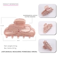 Pink translucent acrylic butterfly hair claw clip with crystal infinity design - Pink