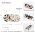 Rectangular acetate hair clip with marble pattern and detailed dimensions 7x3.1cm - Black Brown